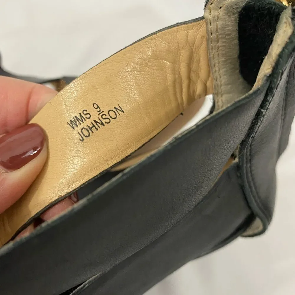 Hive & Honey Black Strappy Ankle Strap Wedge